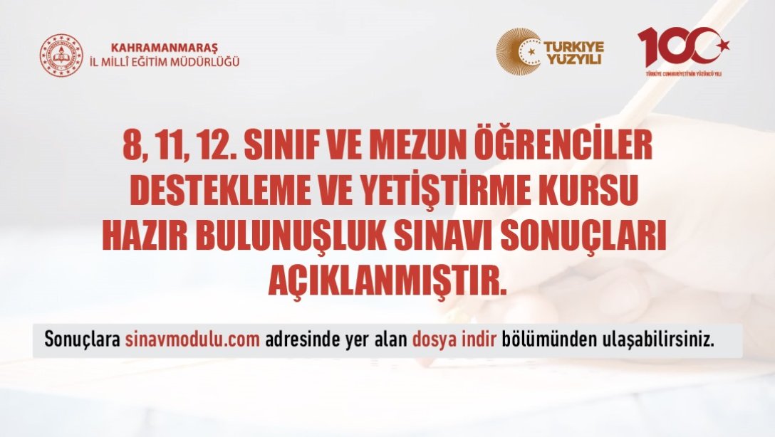 DYK Hazırbulunuşluk Sınavı Sonuçları Açıklanmıştır