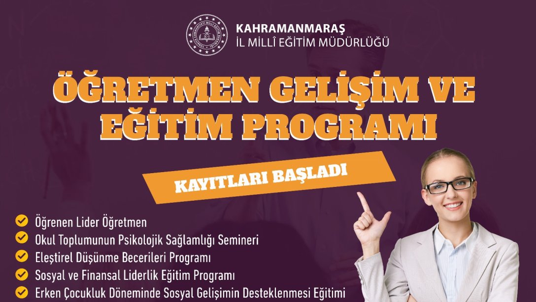 Öğretmen Gelişim ve Eğitim Programı Kayıtları Başladı